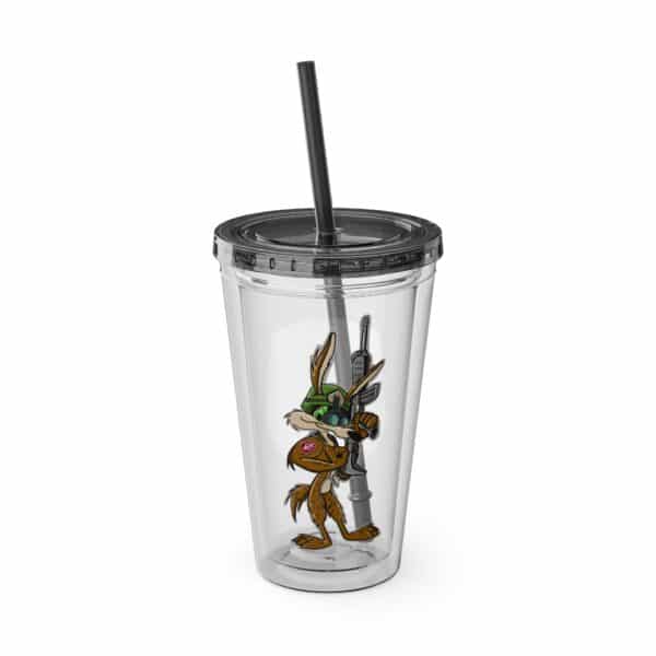 Obi the Coyote Sunsplash Tumbler with Straw, 16oz - 11 Colors