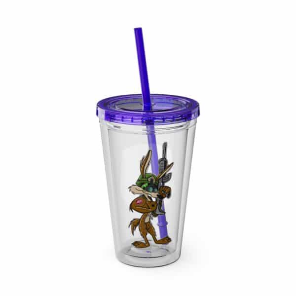 Obi the Coyote Sunsplash Tumbler with Straw, 16oz - 11 Colors - Image 88