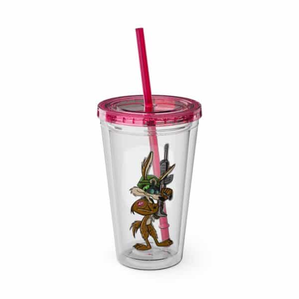 Obi the Coyote Sunsplash Tumbler with Straw, 16oz - 11 Colors - Image 70