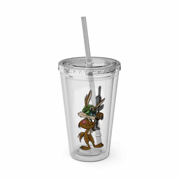 Obi the Coyote Sunsplash Tumbler with Straw, 16oz - 11 Colors - Image 13