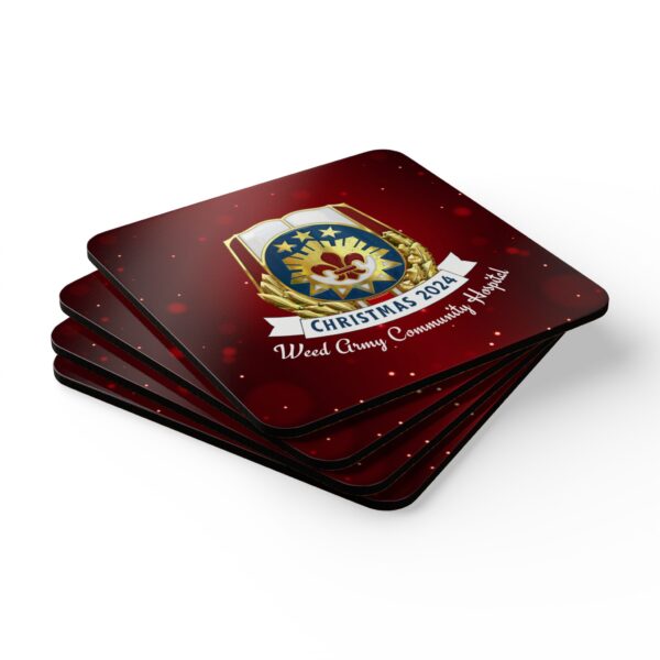 Weed Army Community Hospital Christmas 2024 Corkwood Coaster Set - Image 3