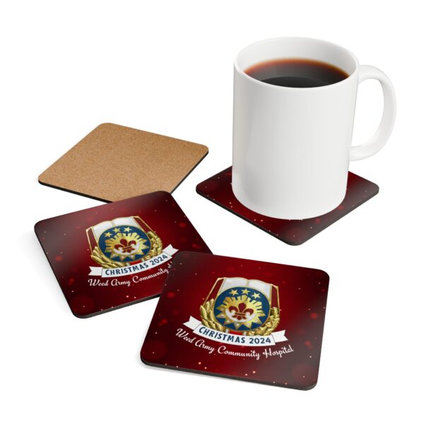 Weed Army Community Hospital Christmas 2024 Corkwood Coaster Set - Image 4